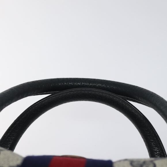 GUCCI GG Supreme Sherry Line Hand Bag Pvc Leather Navy Red 67 02 67 02 - Picture 8 of 16